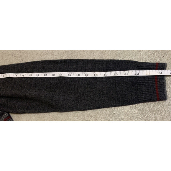 Geoffrey Beene Sweater Mens M Medium Full Zip Dark Grey 50's Rockabilly Cardigan - Picture 14 of 14